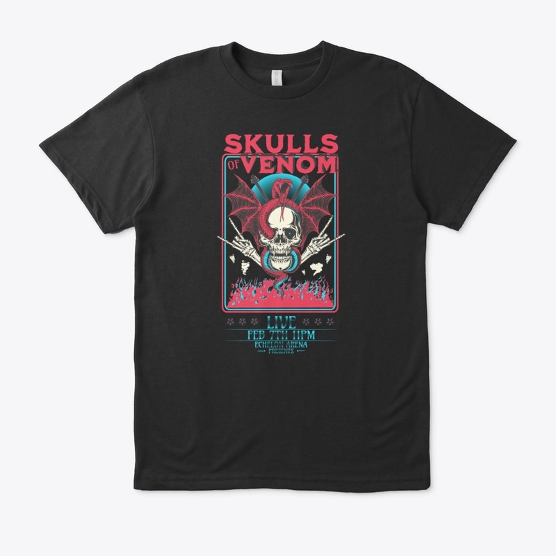 Stylish Skull of Venom Metal Band Design