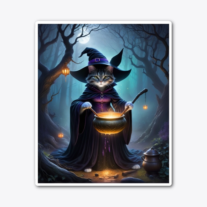Enchanting Witch Cat in Forest