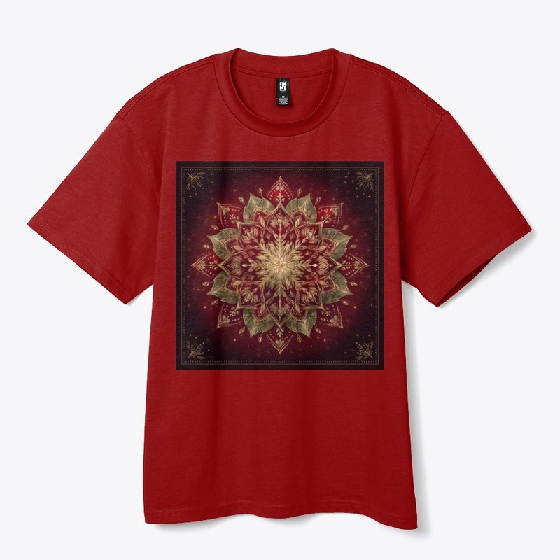 Ornate Red Gold Mandala Sacred Art