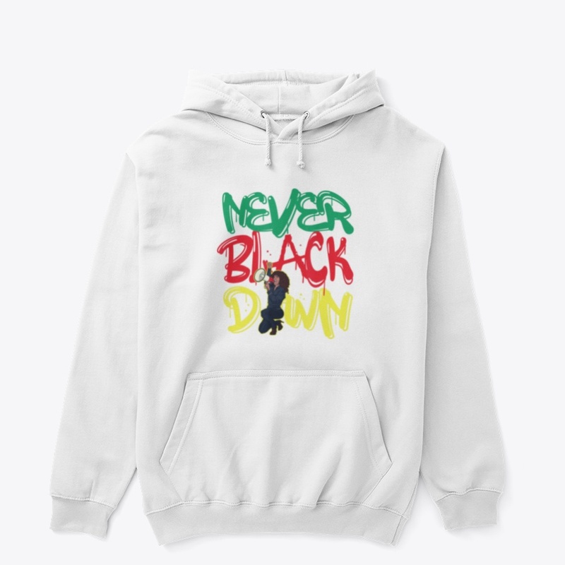 Never Black Down T-shirt and apparel 
