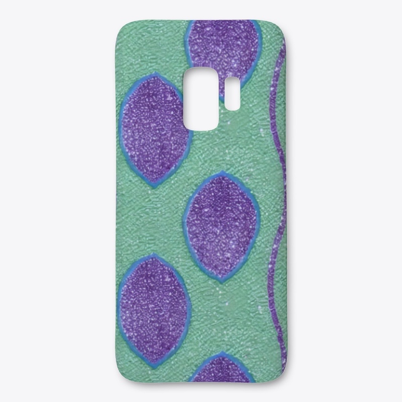 Sparkly Green and Purple Circle Design