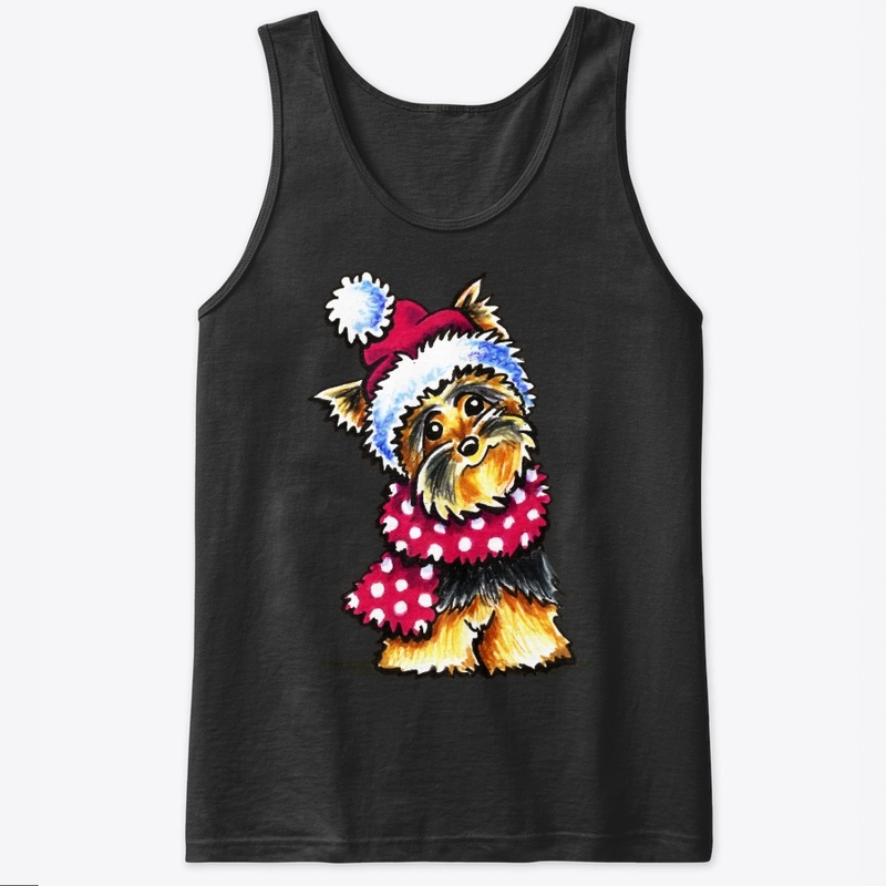 Yorkie Happy Winter Hat Scarf Zipped fit