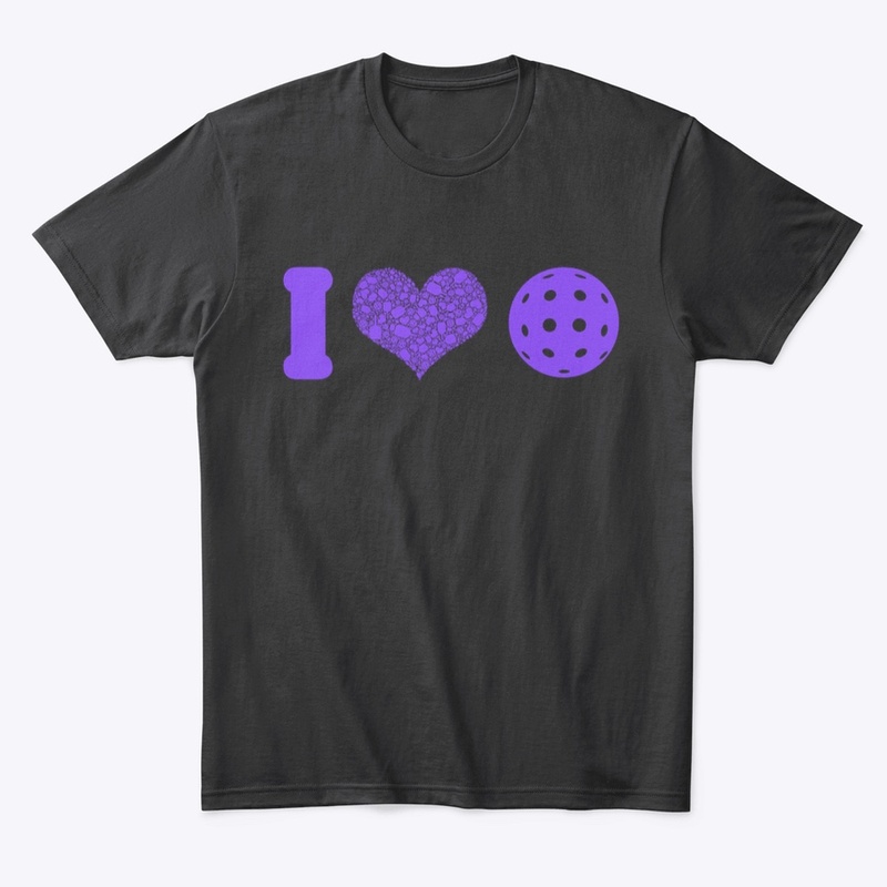 I heart pickleball electric purple