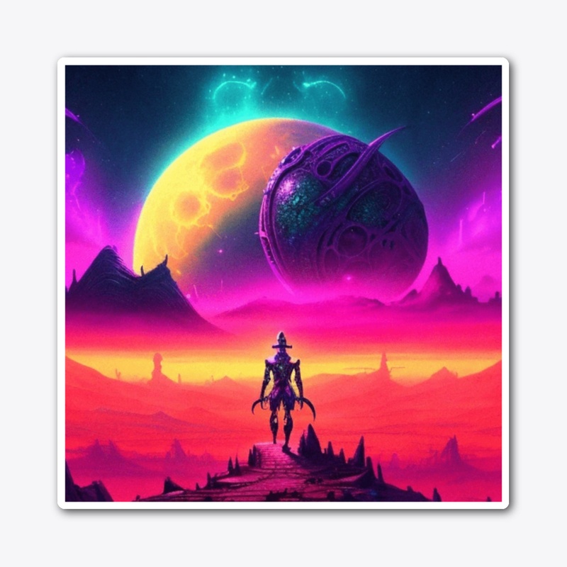 Psychadelic planet and alien
