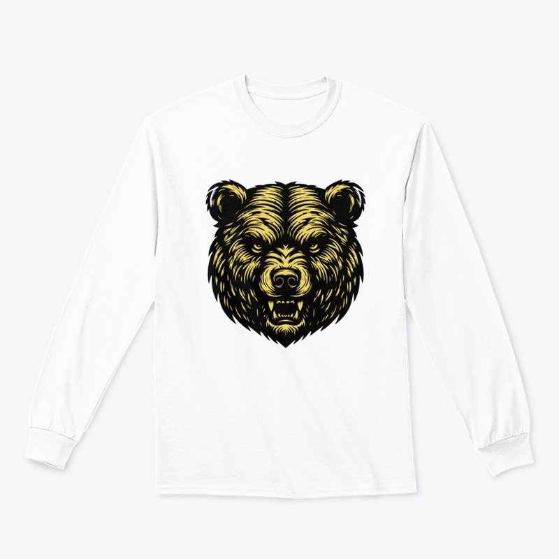 Angry Bear Head Design Fierce Wildlife