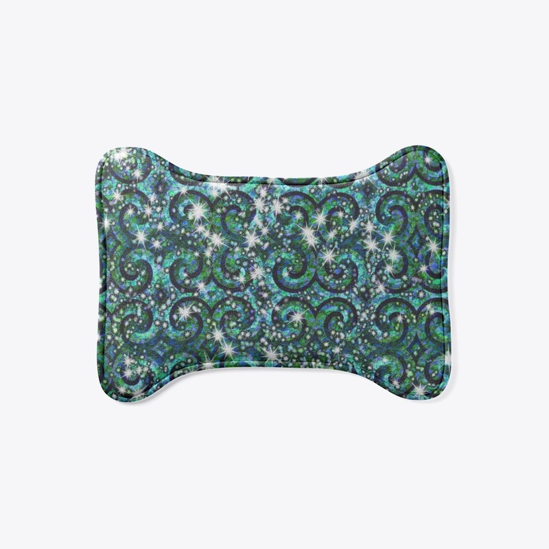 Blue Green Sparkle Swirl