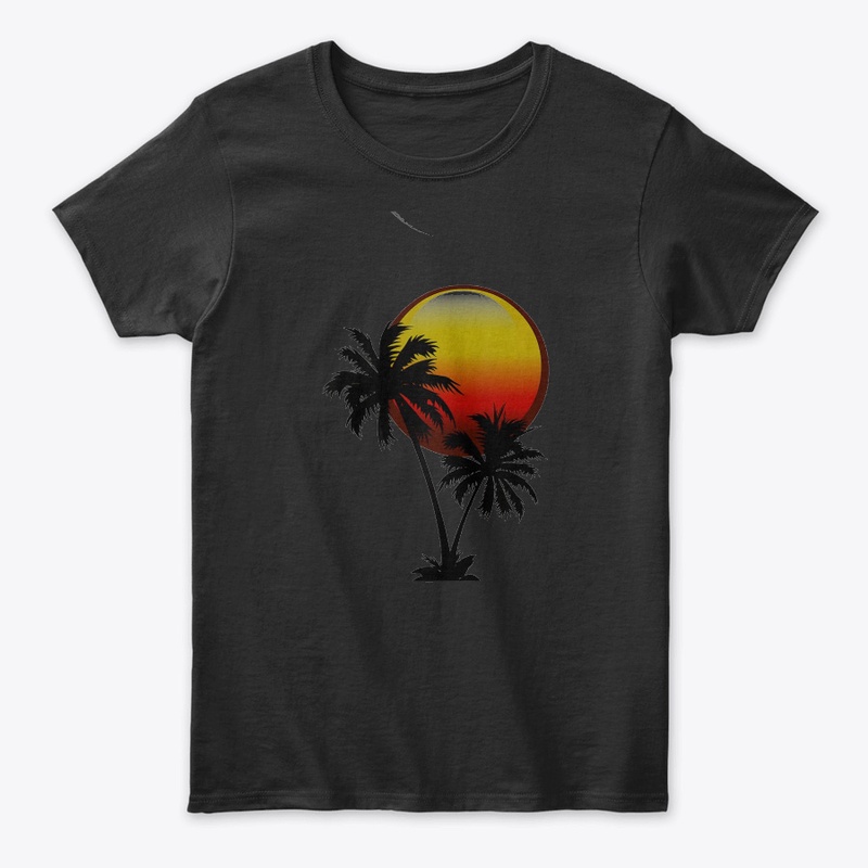 Sunset and Palm Trees Tropical
