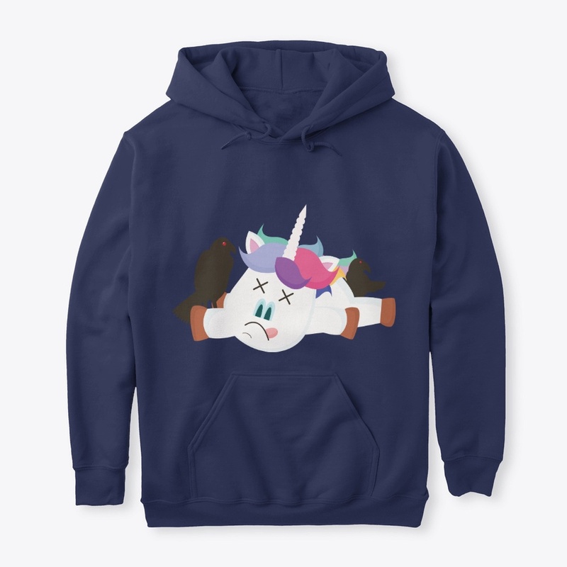 Dead Unicorn With Crows