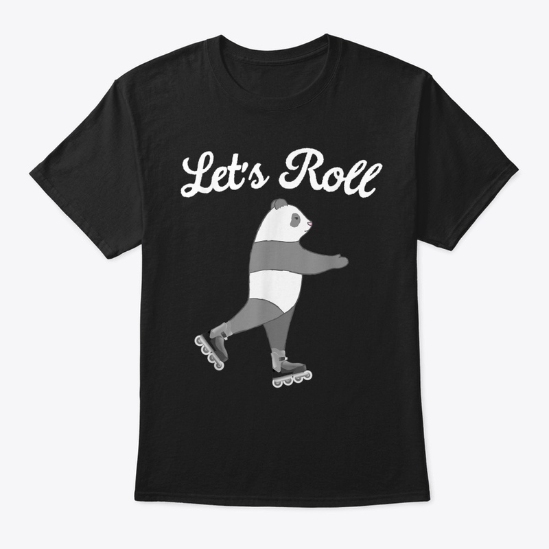 Let's Roll Rollerblading Panda T Shirt