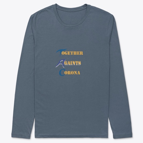 Together Againts Corona Indigo áo T-Shirt Front