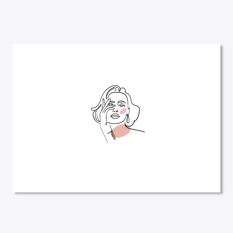 Abstract Woman Face Line Art T-Shirt