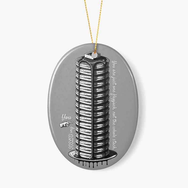 Flapjack Stack ornament in monochromatic