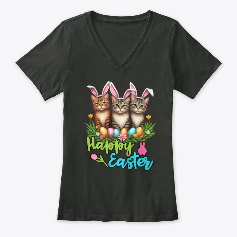 Happy Easter Cute Bunny Cats