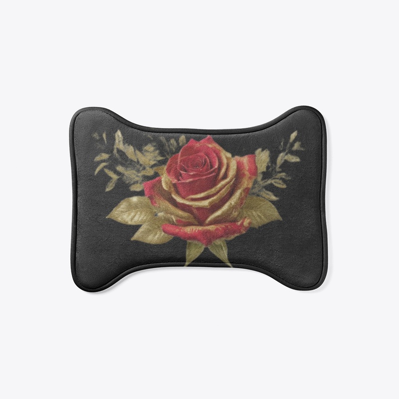Golden Red Rose on pet wear