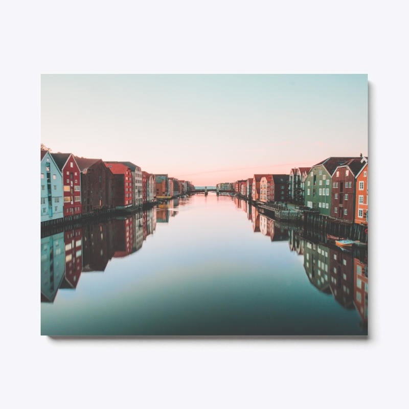Colorful houses on the lake