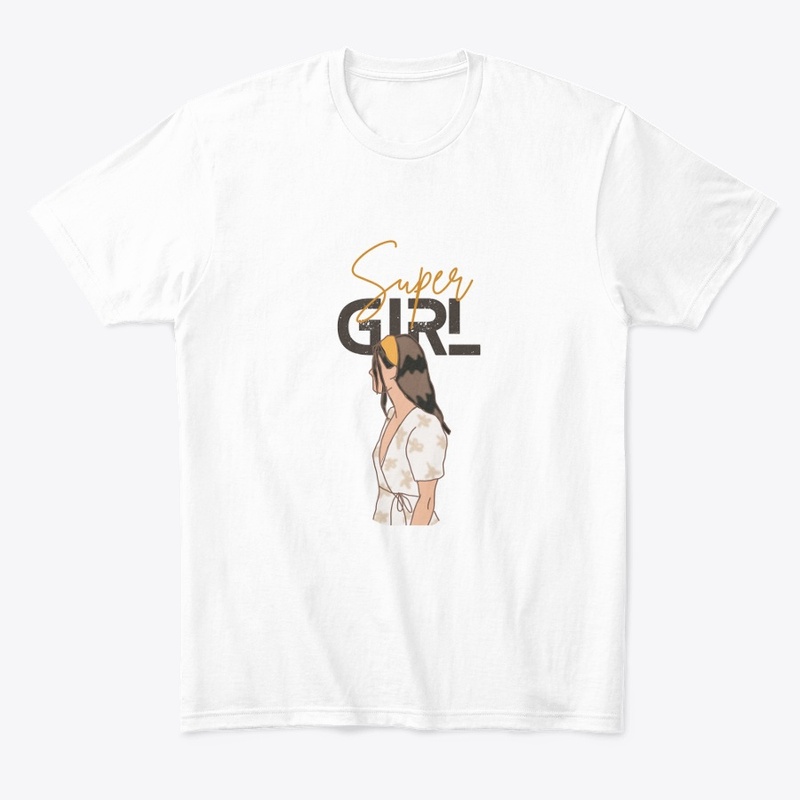Brown Simple Super Girl T-Shirt