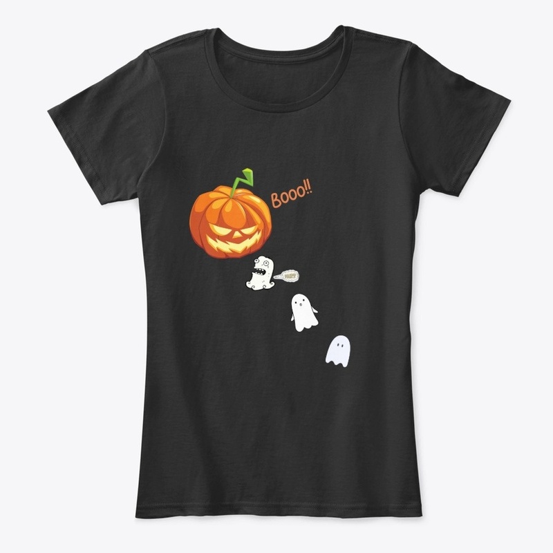 Funny Halloween Pumpkin Ghost Gamer Tee