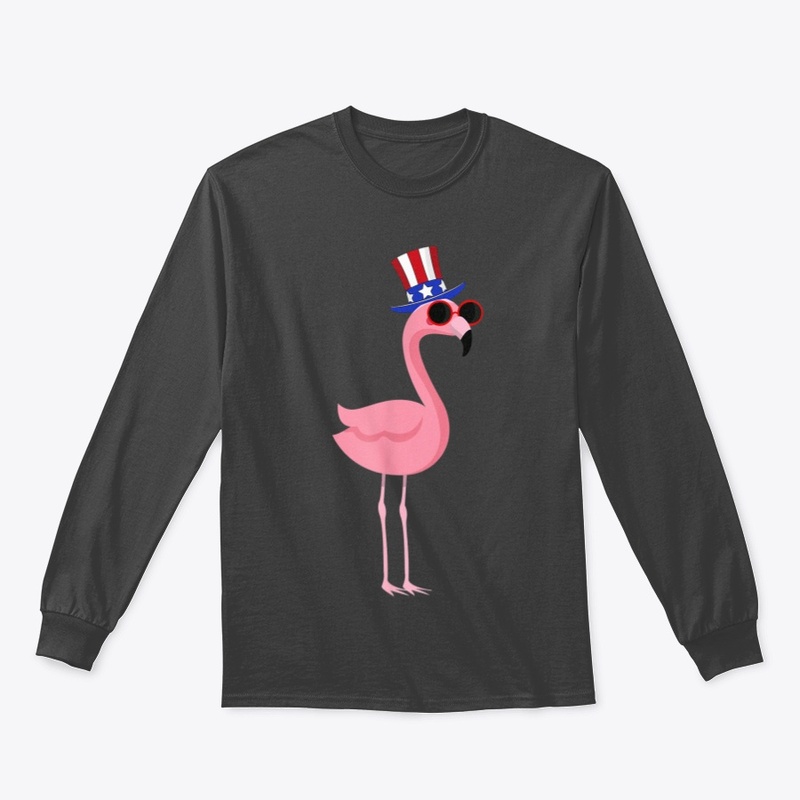 Patriotic Pink Flamingo USA Flag