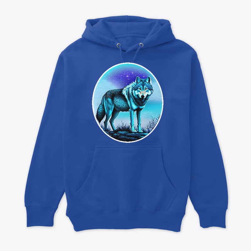 A Wild Wolf Illustrated in Blues