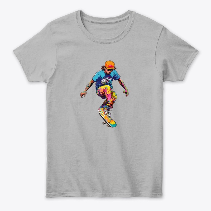 A silhouette of a skater