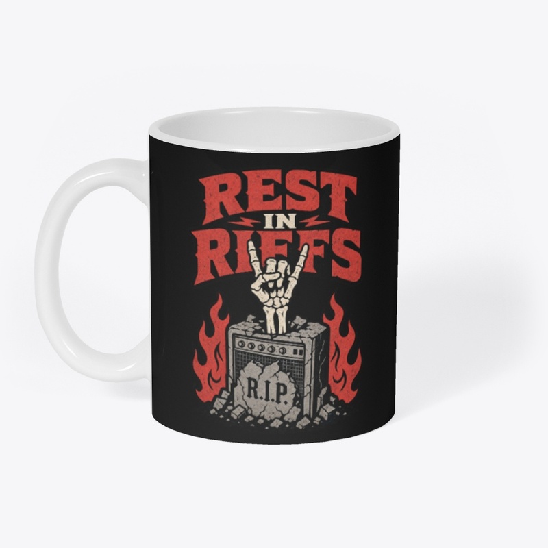 Rest In Riffs - Funny Rock Music T-Shirt