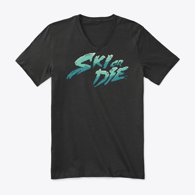 Ice Sunset Ski or die Pixel art Logo