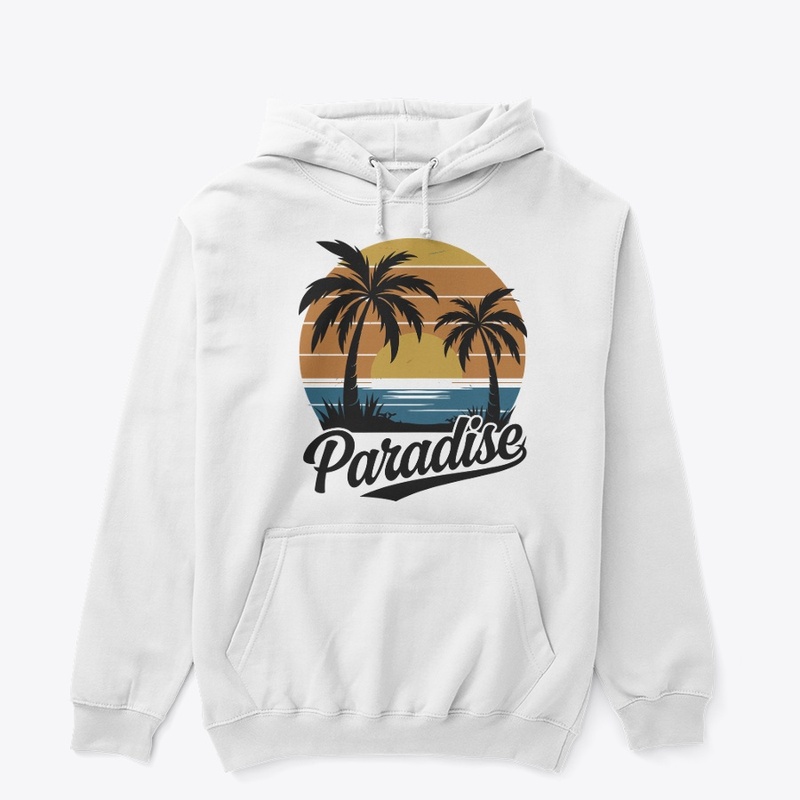 sunset and palm trees T-shirt design.