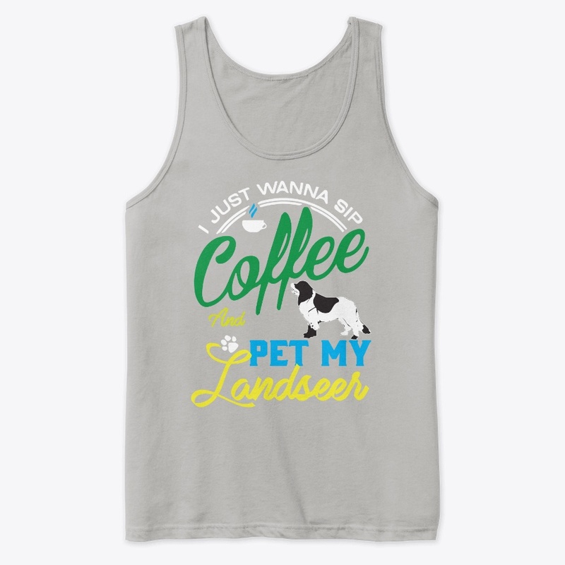 Cute Landseer and Coffee shirt funny dog