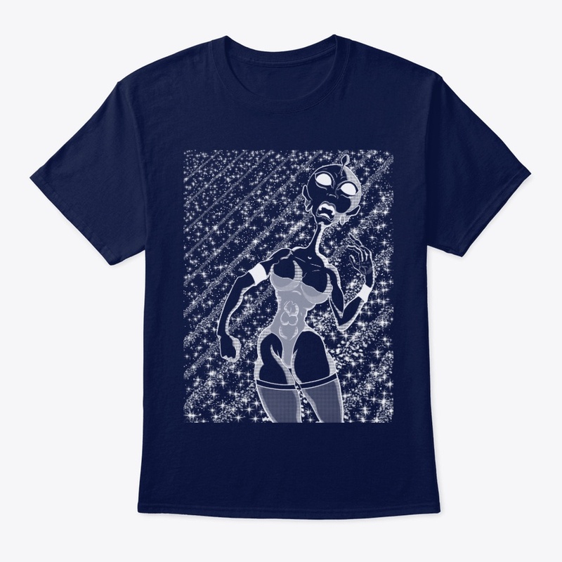 Funny running female alien. 