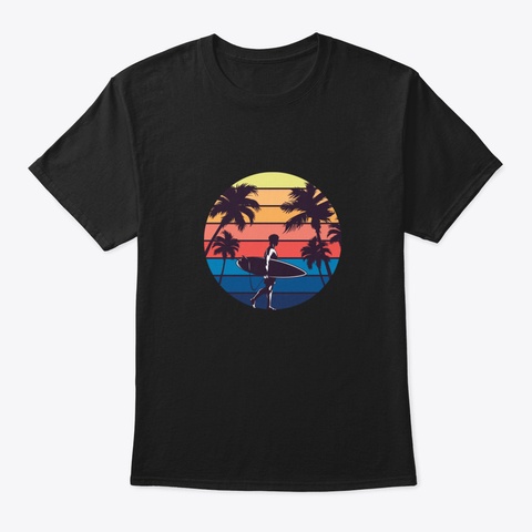 Surfing Time Jwmxg Black T-Shirt Front