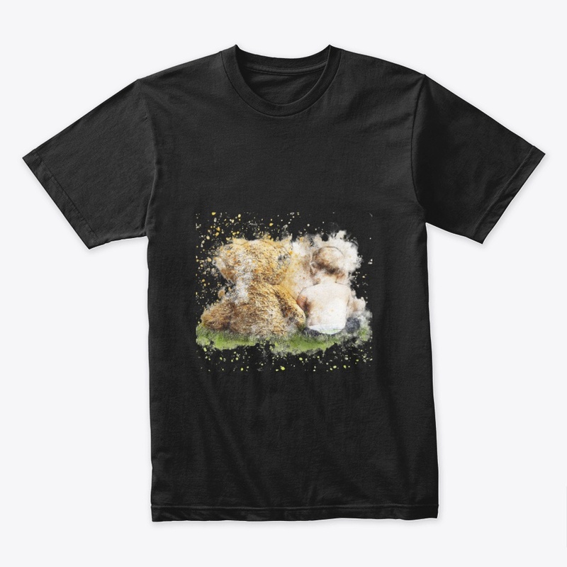 teddy baby sitting print
