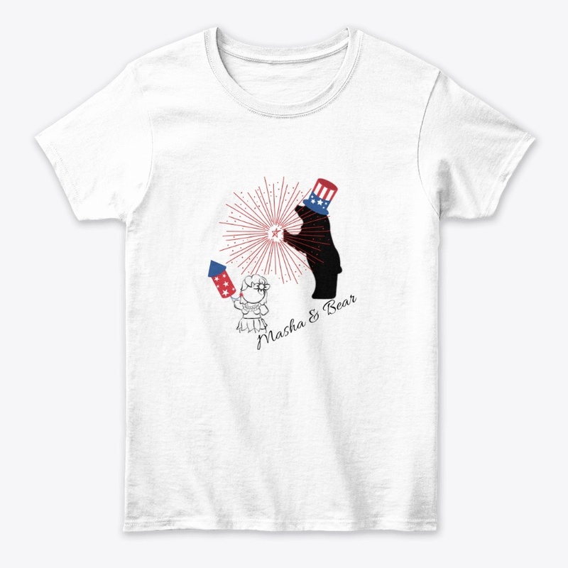 Masha & Bear 4th July Tee