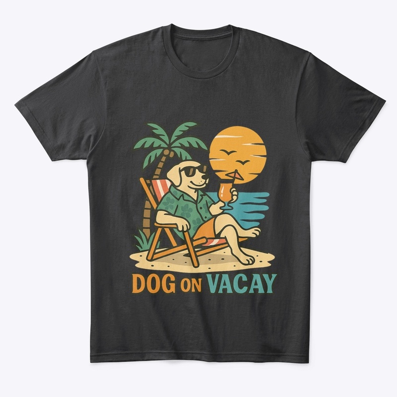 Dog On Vacay Retro Tee
