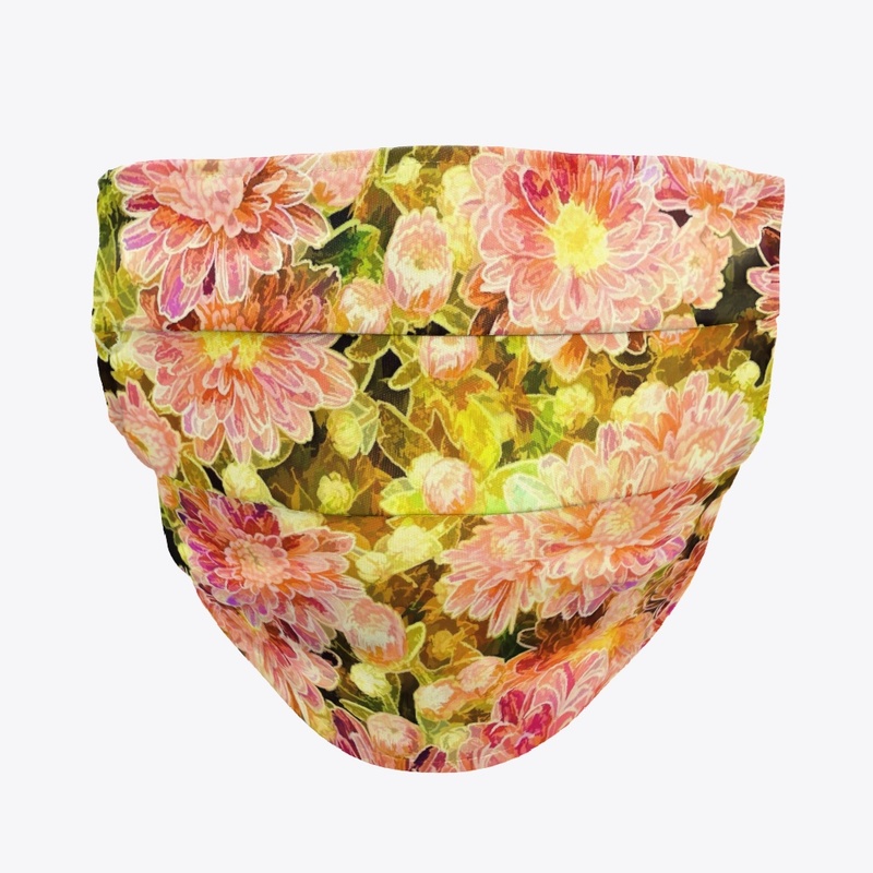 Inspirational face mask. Flowers