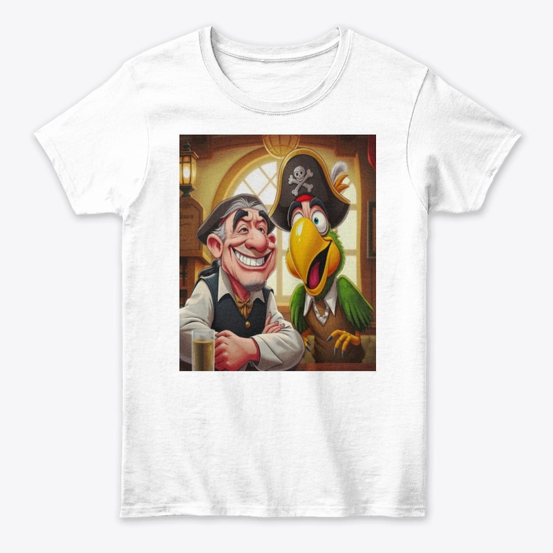A MAN WITH PARROT T.SHIRT
