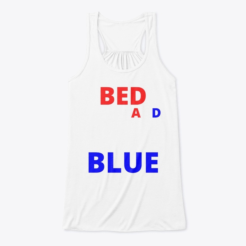 Bed white and blue funny independence na