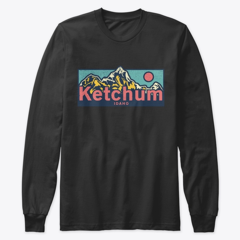 Retro Ketchum Idaho Mountain Graphic T-S