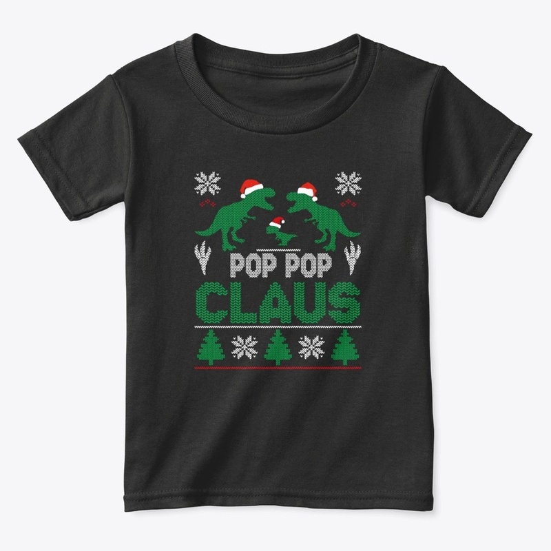 Pop Pop Claus T-rex Christmas Matching F