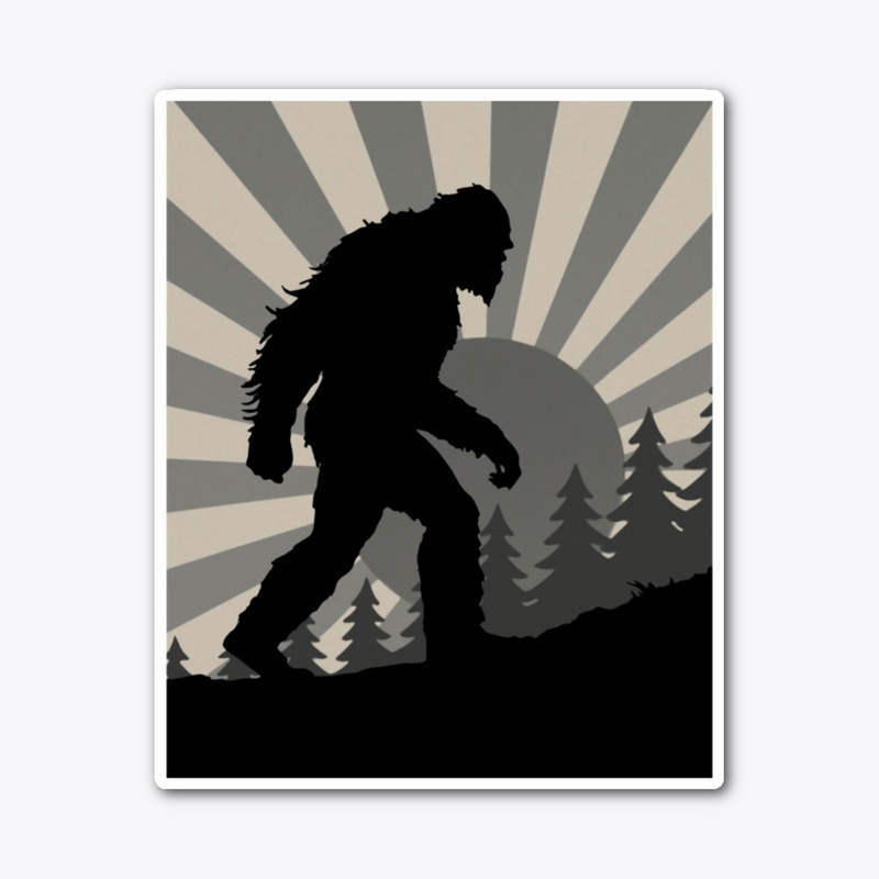Bigfoot Forest Silhouette Sunrise Trail