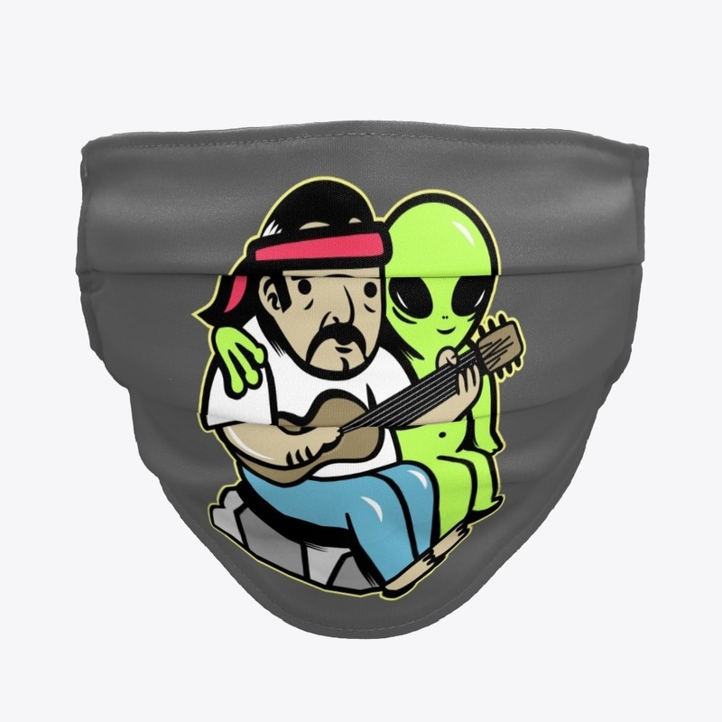Old hippie with an alien