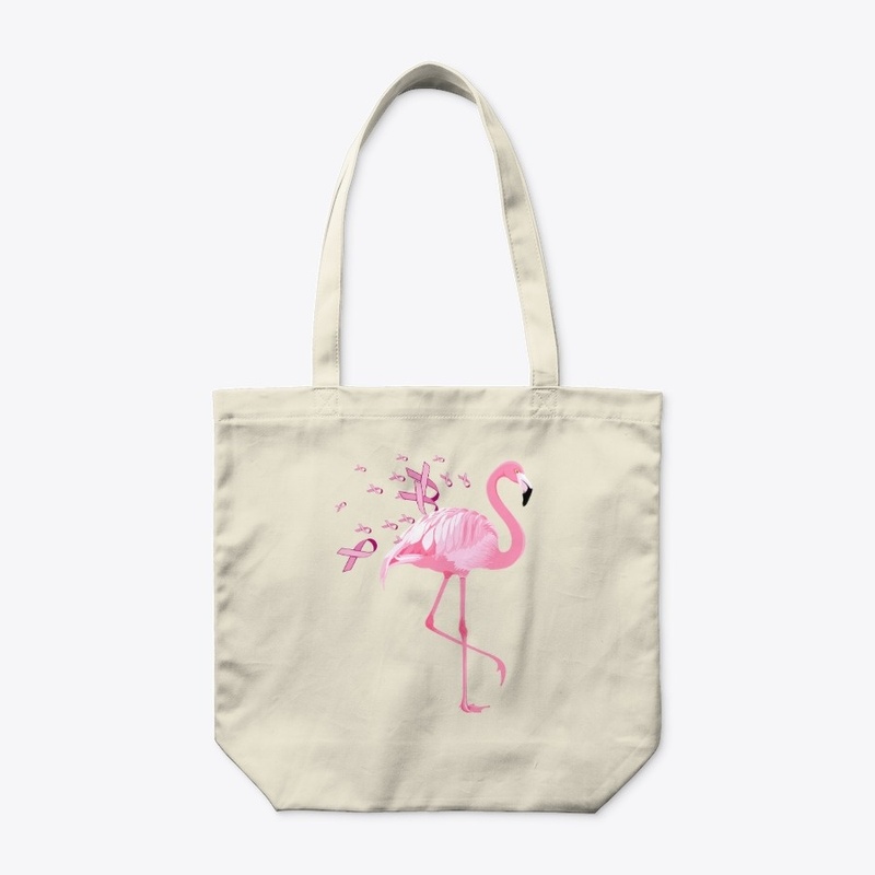 Woman Breast Cancer Flamingo Pink Ribbon