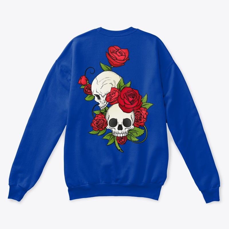 Monochrome Skull & Roses: Edgy Elegance
