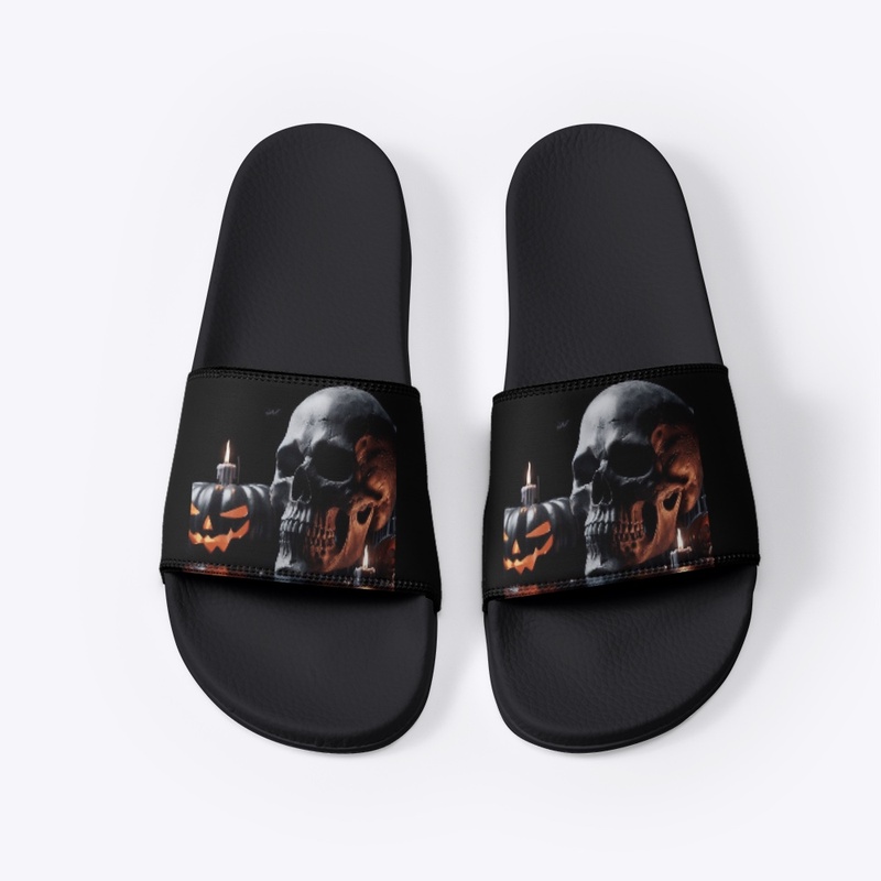3D Skull and pumpkin Halloween slides 
