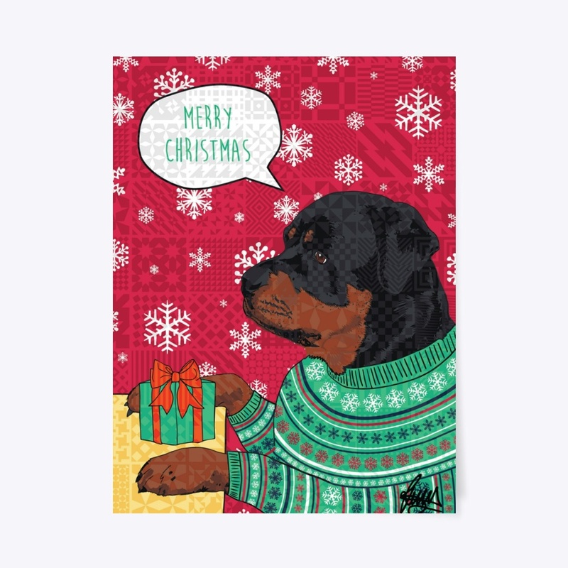 Rottweiler Merry Christmas 