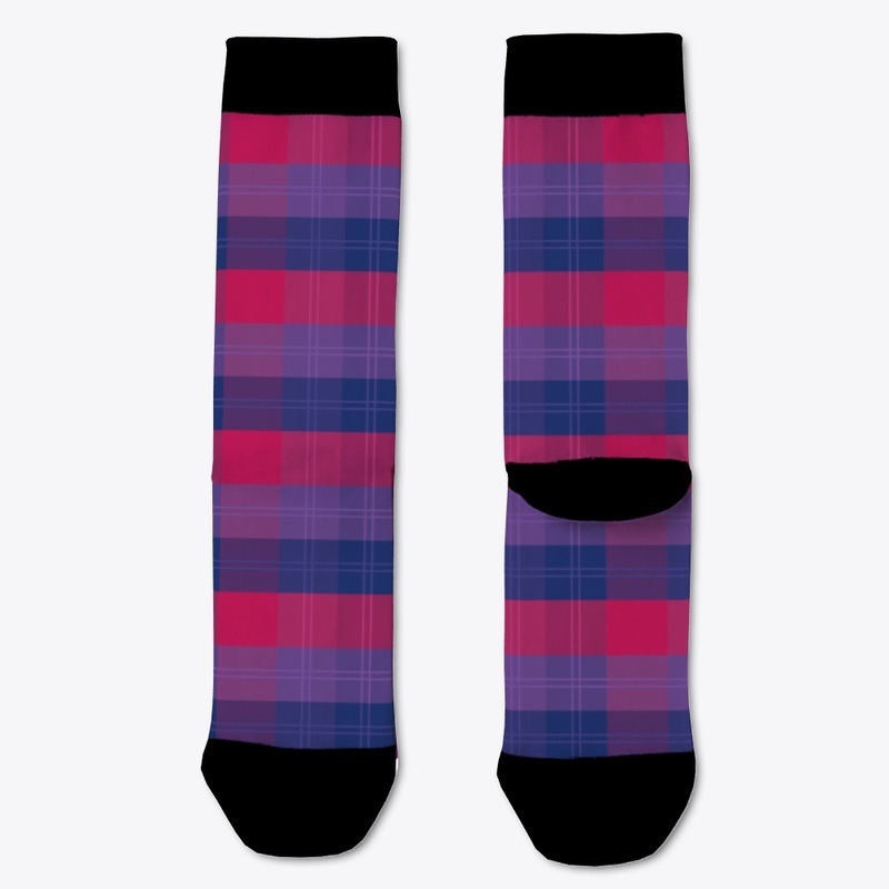 Bi Plaid Dress Socks