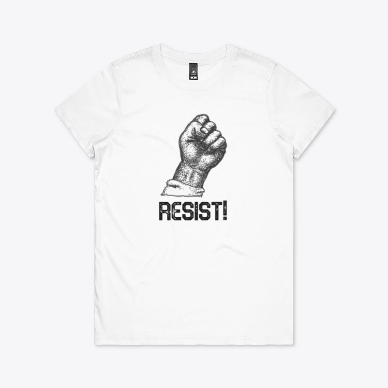 A Raised Fist with the Word Resist