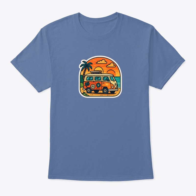 Vintage Beach Van Sticker