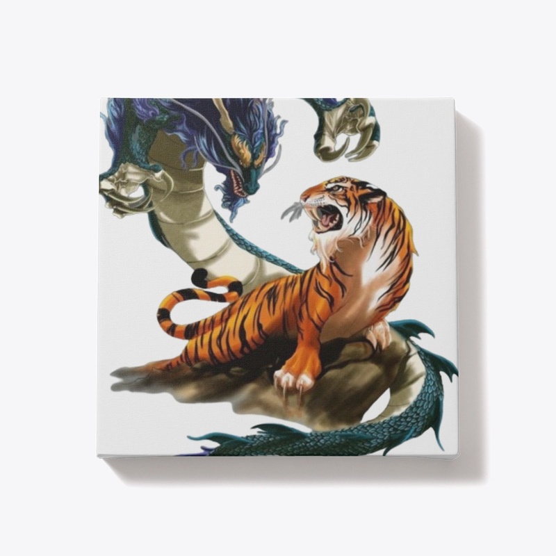 Tiger and dragon design T-shirt