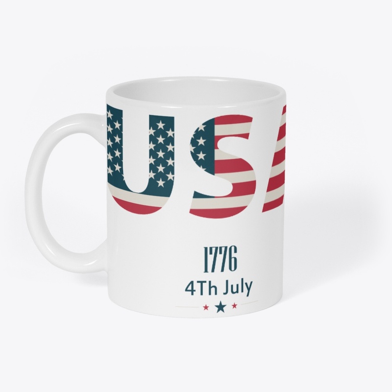 USA Flag  Print T Shirt