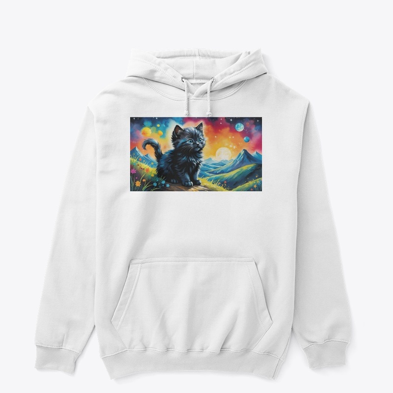 Mountains and cat